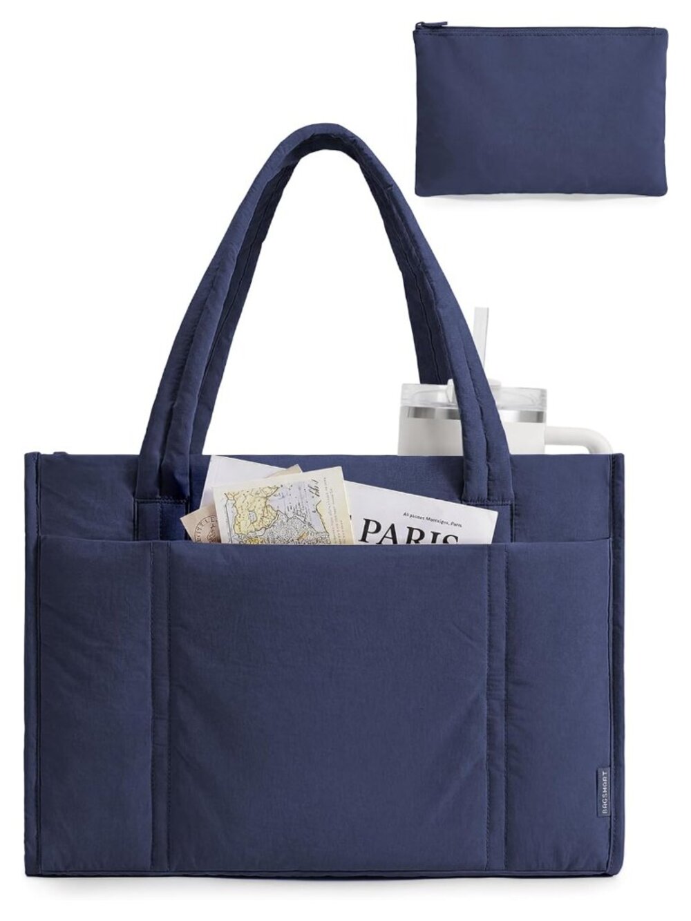 Puffer Tote Bag Lightweight 21L Laptop Work Travel Shoulder Handbag
